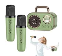 Macchina per karaoke con microfoni, Macchina per karaoke per bambini,Altoparlante portatile wireless con microfono | Forniture audio con connessione a doppio microfono a lunga durata della batteria pe