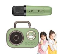 Macchina per karaoke con microfoni, Macchina per karaoke per bambini, Altoparlante wireless portatile con microfono, Forniture audio ricaricabili a lunga durata della batteria con doppia connessione p