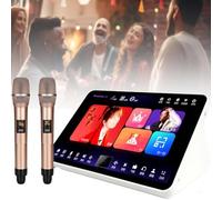 Macchina per karaoke con microfoni wireless, display da 11,6 pollici, download di canzoni cloud, supporto multilingue per intrattenimento domestico e feste