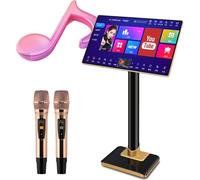 Macchina per karaoke con microfono wireless, controllo touch screen, download di canzoni cloud, effetto riverbero per intrattenimento domestico e feste