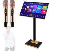 Macchina per karaoke con microfono wireless, touch screen da 21,5", download cloud, app YouTube, riproduzione di film e TV, spazio di archiviazione da 6 TB