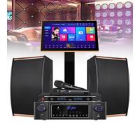 Macchina per karaoke con touch screen capacitivo, microfoni wireless, amplificatore di potenza e AI Smart Voice Cloud Song Scarica per Home KTV Entertainment