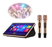 Macchina per karaoke, con touch screen da 18,5 pollici e 2 microfoni wireless, regolazione effetto sonoro DSP integrato, lettore KTV desktop, per feste a casa, riunioni, matrimoni, chiesa, picnic