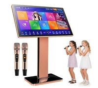 Macchina per karaoke con touch screen Lettore karaoke con video HD 1080p con doppio microfono Sistema di canto portatile per feste in casa in auto(4TB)