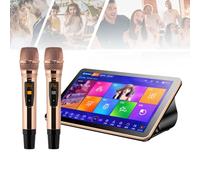 Macchina per karaoke con touch screen, telecomando del telefono e controllo delle applicazioni, microfono wireless, perfetto per casa, casa, feste, bar, incluso spazio di archiviazione integrato da