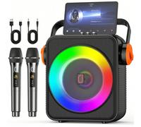 Macchina per karaoke JYX con altoparlante da 6,5" e modalità strumento | Altoparlante portatile Bluetooth 5.3 | 2 microfoni wireless | Sistema PA con controllo eco | Supporto TWS/scheda TF/USB/AUX/Liv