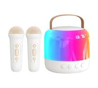 Macchina per karaoke, karaoke portatile | Altoparlante portatile con due microfoni senza fili,Luci a LED, Macchina audio per la festa di famiglia, altoparlante per computer