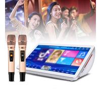 Macchina per karaoke, lettore KTV desktop con microfono wireless riverbero, karaoke touch screen capacitivo da 19,5 pollici, supporta più lingue per la barra KTV per feste in casa