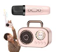 Macchina per karaoke - Macchina per karaoke senza fili con microfono, rifornimenti audio ricaricabili a doppio collegamento per microfono, per casa, sala da pranzo, caffè e ristorazione