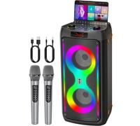 Macchina per karaoke per adulti altoparlante Bluetooth portatile con 2 microfoni