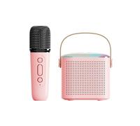 Macchina per karaoke per adulti, altoparlante Bluetooth portatile con 2 microfoni wireless, con luce a LED ed effetti che cambiano la voce, adatto per famiglie, riunioni e campeggio (Y1, singolo,