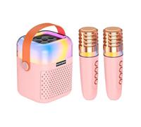 Macchina per karaoke per altoparlante canto senza fili con 2 microfoni - Macchina per cantare karaoke - per feste all'aperto, ufficio, giardino, casa e palcoscenico