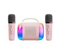 Macchina per karaoke per bambini, 2 microfoni, altoparlanti, suono, con luci a LED, regalo di compleanno, per famiglie, intrattenimento familiare, dispositivo di intrattenimento per la famiglia