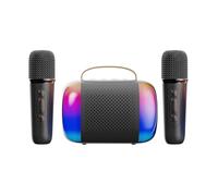 Macchina per karaoke per bambini, 2 microfoni, altoparlanti, suono, con luci a LED, regalo di compleanno, per famiglie, intrattenimento familiare, dispositivo di intrattenimento per la famiglia