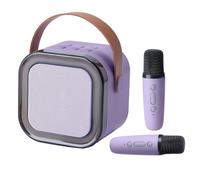 Macchina per karaoke per bambini con 2 microfoni, macchina portatile per karaoke con luci LED, trasmissione wireless, più cambiamenti vocali, per bambini dai 3 ai 12 anni in su, regali di compleanno