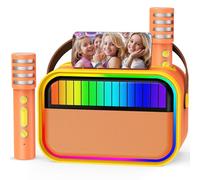 Macchina per karaoke per bambini e adulti, giocattoli per bambini dai 3 ai 12 anni, regalo di compleanno per ragazze, altoparlante portatile Bluetooth per karaoke, con 2 microfoni, regalo per ragazze