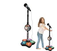 Macchina per karaoke per bambini, giocattolo per cantare, altezza regolabile, resistente e con luce, regalo di compleanno, gioco portatile con microfono, per divertimento a casa e feste
