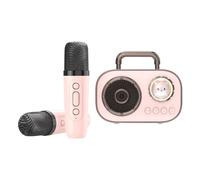 Macchina per karaoke per bambini, macchina per karaoke portatile, Altoparlante portatile wireless con microfono, Forniture audio con connessione a doppio microfono a lunga durata della batteria per gl