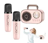 Macchina per karaoke per bambini, macchina per karaoke portatile,Macchina per karaoke wireless con 2 microfoni - Forniture audio ricaricabili con batteria a lunga durata per la sala da pranzo di casa,
