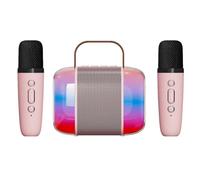 Macchina per karaoke per ragazzi e ragazze con 2 microfoni, altoparlante Bluetooth portatile con microfoni wireless, giocattoli per karaoke con luci LED ed effetti che cambiano la voce, per karaoke e
