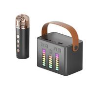 Macchina per karaoke portatile, Macchina per karaoke wireless | Microfoni wireless,Altoparlante per canto con microfono per karaoke con microfono wireless e luce per il compleanno