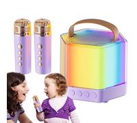 Macchina Per Karaoke Portatile - Mini-Cassa 10,4x8,6cm Con 2 Microfoni Senza Fili | Audio Wireless Per TV, Grigliate All'Aperto E Feste In Giardino | Altoparlante
