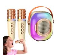 Macchina per karaoke portatile per karaoke con microfoni,Macchina per karaoke con microfono per - Macchina per karaoke a basso pesante per gli amanti del canto, per camera da letto e