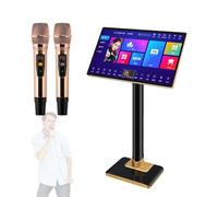 Macchina per karaoke portatile, sistema professionale da 21,5 pollici con 2 microfoni wireless, touch screen, amplificatore di potenza e controllo tramite app per telefono, ideale per casa e feste