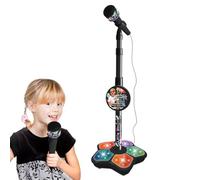 Macchina per karaoke portatile - Supporto per microfono per bambini Altezza regolabile | Giocattolo elettronico per canto in ABS | Set da gioco musicale interattivo a cinque Regalo per spettacoli