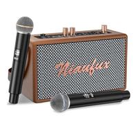 Macchina per karaoke retrò con due microfoni wireless, altoparlante Bluetooth portatile per adulti e bambini, sistema PA ricaricabile per feste a casa, supporto AUX/USB/TF/OTG, regalo decorativo