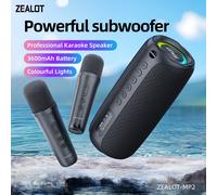 Zealot Altoparlante Bluetooth portatile karaoke MP2m con 1-2 microfoni wireless, 10 ore, IPX5