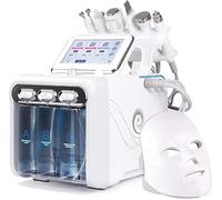 Macchina per la bellezza dell'ossigeno all'idrogeno, macchina 7 in 1 per acqua, ossigeno, idro-facciale, con maschera a LED, per pulizia profonda del viso, peeling e dermoabrasione, dispositivo a
