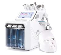 Macchina per la bellezza dell'ossigeno all'idrogeno, macchina 7 in 1 per acqua, ossigeno, idro-facciale, con maschera a LED, per pulizia profonda del viso, peeling e dermoabrasione, dispositivo a