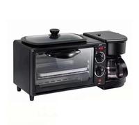 Macchina per La Colazione 3 in 1 con Macchina per Il Caffè, Piastra Antiaderente Multifunzionale Portatile per La Casa, Tostapane, Forno per Salsicce