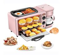 Macchina per la colazione elettrica, stazione per la colazione 3 in 1 con pentola da 1,2 l, area di cottura di grande capacità da 9 l e macchina per il caffè, controllo della temperatura da 100 a 23