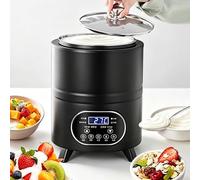 Macchina Per La Fermentazione Dello Yogurt, Yogurtiera Professionale Con Controllo Preciso Di Tempo E Temperatura, Acciaio Inox 304, 8 L/12 L, 25-80 °C, Timer 0-24 Ore Per Yogurt Greco(Black,8L)