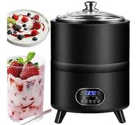 Macchina Per La Fermentazione Dello Yogurt, Yogurtiera Professionale Con Controllo Preciso Di Tempo E Temperatura, Acciaio Inox 304, 8 L/12 L, 25-80 °C, Timer 0-24 Ore Per Yogurt Greco(Black,12L)
