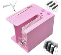 Macchina per la fioritura delle ciglia - Creatore di ventole di volume senza sforzo, con doppie schede di estensione, macchina erogatrice portatile per ciglia per la casa (Pink)