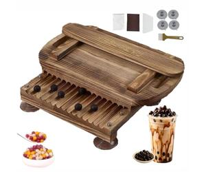 Macchina per la Formazione di Perle di Tapioca 3/6/9 g, creatore di Perle | Base a ventosa e ruota di posizionamento ausiliaria, strumento per fare sfere di legno per tè alle bolle(Carbonized color,3g)