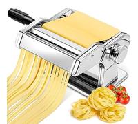 Macchina per la Pasta Manuale, Pasta Maker in Acciaio Inox con 7 Spessore Regolabili, Macchina per Pasta Fresca a Doppia Larghezza per Pasta, Spaghetti, Fettuccine, Lasagne