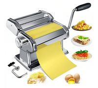 Macchina per la pasta monoblocco, tagliapasta manuale resistente, macchina per pasta fresca manuale 3 in 1, realizzata in acciaio inossidabile, adatta per preparare lasagne, spaghetti, fettuccine, tag