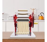 Macchina per la Pasta Rossa in Acciaio Inox - Manuale, Multifunzione per Spaghetti, Lasagne, Tagliatelle - Robot da Cucina Pastamaker