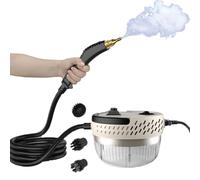 Macchina per la pulizia a vapore, portatile, con capacità di 1400 ml e 8 accessori, regolazione a 6 velocità, funzione intelligente anti-bruciatura a secco per tappeti, WC, pavimento, forno