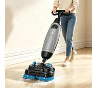 Macchina per La Pulizia Dei Pavimenti, Lavapavimenti Esterno 360°, Design Con Doppia Spazzola, Larghezza Di Pulizia 45 Cm, Con Serbatoio Da 4,5 L per Acqua Pulita E Serbatoio Da 7,5 L Grey