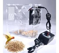 Macchina per la pulizia dei semi degli uccelli, Winnower per la pulizia del grano con ventola a velocità regolabile, 2 granai, design trasparente, facile da smontare e lavare, strumento efficiente per