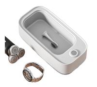 Macchina per la pulizia di gioielli, macchina per la pulizia di anelli, dispositivo portatile da 45.000 Hz, pulitore ad ultrasuoni, base in gomma antiscivolo per anelli, occhiali