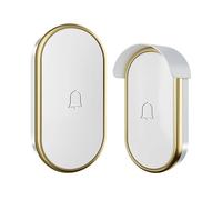 Macchina per la rilevazione delle presenze, Campanello Wireless Impermeabile Con Copertura Antipioggia For Smart Home Welcome Chime, Entra per andare al lavoro(White,Gold)