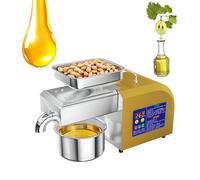 Macchina per la stampa dell'olio, 1100 W, estrattore automatico di olio per pressa a freddo e a caldo con pannello di controllo intelligente, in acciaio inossidabile per noce, arachidi, sesamo