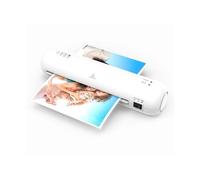 Macchina per laminazione, Macchina plastificatrice da tavolo SL280 Laminazione a caldo e a freddo con taglierina for carta, arrotondatrice, plastificatrice A4 for casa, ufficio, scuola(WHITE)