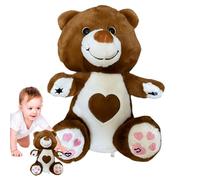 Macchina per le ninne nanne 'orso con battito cardiaco a mamma, orsetto succhietto per il sonno - Succhietti per bambini a forma di orsetto di peluche | Morbidi giocattoli con sensore succhietto per i